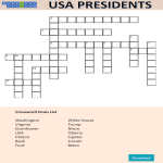 template topic preview image US Presidents Day Crossword Puzzle