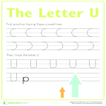 template topic preview image Learn to write letter U