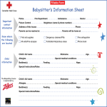 template topic preview image Printable Babysitter Information Sheet