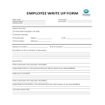 Employee Write Up Form Sample gratis en premium templates