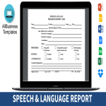 template topic preview image Speech & Language Progress Report Card