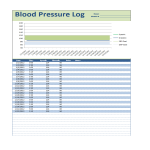 Vorschaubild der VorlageBlood Pressure Log spreadsheet template