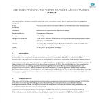 template preview imageFinance Administration Officer Job Description