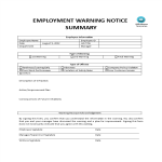 Vorschaubild der VorlageWarning Form Notice Summary