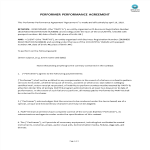 image Performer Performance Agreement