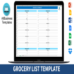 template topic preview image Free printable grocery list by category