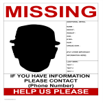 template topic preview image Missing Person Poster Help Us Please A3 Size