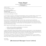 template preview imageRestaurant Manager Cover Letter