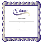 template topic preview image Volunteer Certificate
