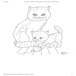 template topic preview image Cat And Kitten Coloring Page
