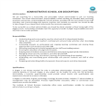 Administrative School Job Description gratis en premium templates