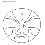 Chinese Opera Mask Coloring Page gratis en premium templates