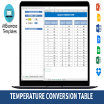 Temperature Conversion Table gratis en premium templates