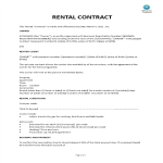 Sample Rental Contract gratis en premium templates