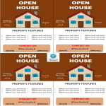Open House Pamphlet gratis en premium templates