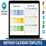 Birthday Calendar sample gratis en premium templates