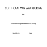 Certificaat van Waardering gratis en premium templates