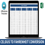 template preview imageCelsius to Fahrenheit conversion chart