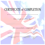 template topic preview image Certificate of Completion British Flag