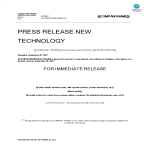 template topic preview image Press Release Technological development