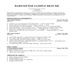 template topic preview image Babysitter Resume Sample