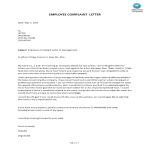 template topic preview image Employee Complaint Letter To Management