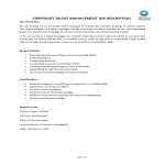 template topic preview image Corporate Talent Management Job Description