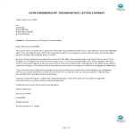 template preview imageGym Membership Termination Letter template