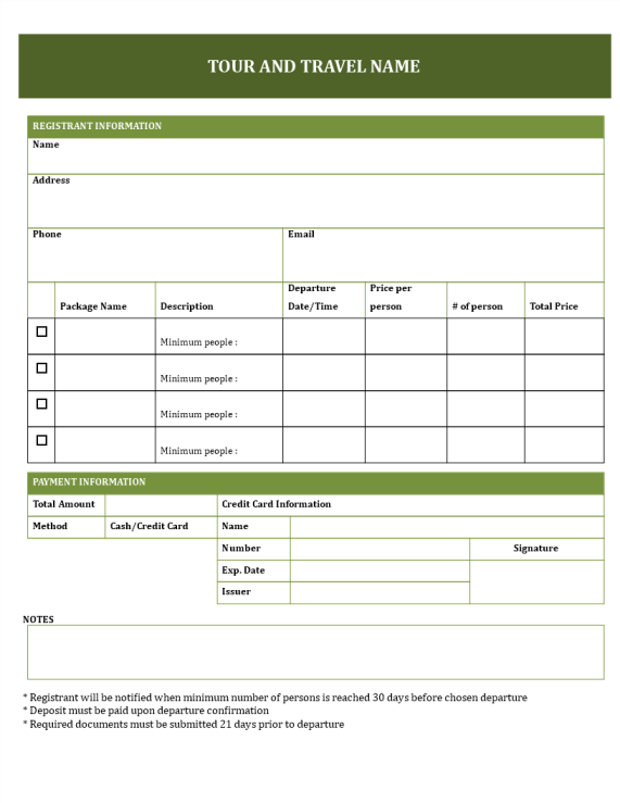 template topic preview image Travel Booking Form for Tours
