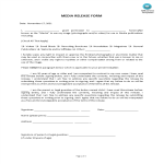 image Media Release Form Template