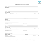 Emergency Contact Sheet gratis en premium templates