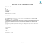 template preview imageRejection Letter following Job Interview