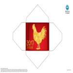 template topic preview image Chinese year 2017 Rooster red envelope