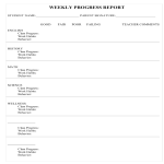Progress Report Weekly gratis en premium templates
