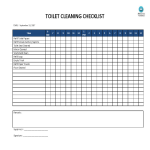 Toilet Cleaning Checklist gratis en premium templates