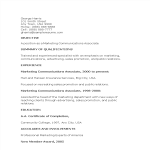 template topic preview image Marketing Communications Associate Resume
