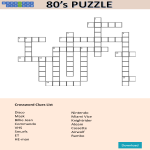 template topic preview image 80'S Crossword Puzzle