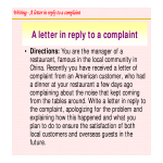 template topic preview image Reply To Restaurant Complaint Letter Sample