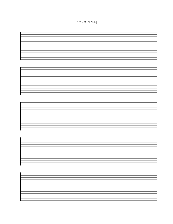 Free printable Music Staff Sheet 5 double lines gratis en premium templates