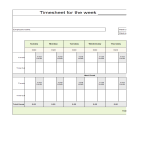 template topic preview image Timesheet for the week