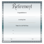 Retirement Certificate gratis en premium templates
