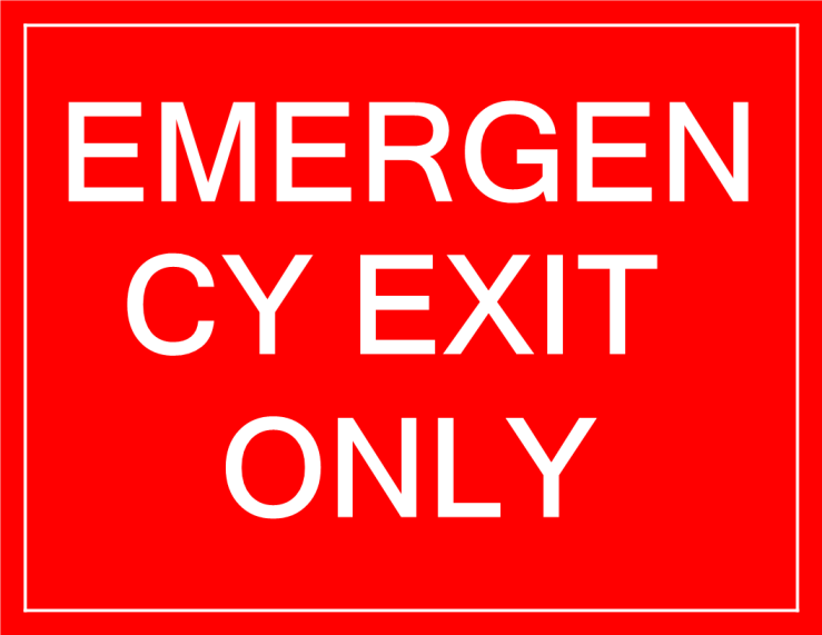 Temporary Emergency Exit sign gratis en premium templates