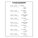 Lunch Schedule Overview gratis en premium templates