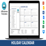 template topic preview image USA Holidays Calendar 2023