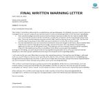 template topic preview image Final Written Warning Letter for Poor Job Performance