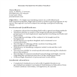 template topic preview image Fresher Teacher Resume Format