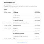 template topic preview image Business Meeting Agenda example