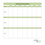 Patient Weekly Activity Schedule gratis en premium templates