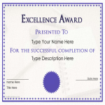 template topic preview image Excellence Award Certificate