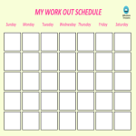 Printable Blank Workout Schedule gratis en premium templates